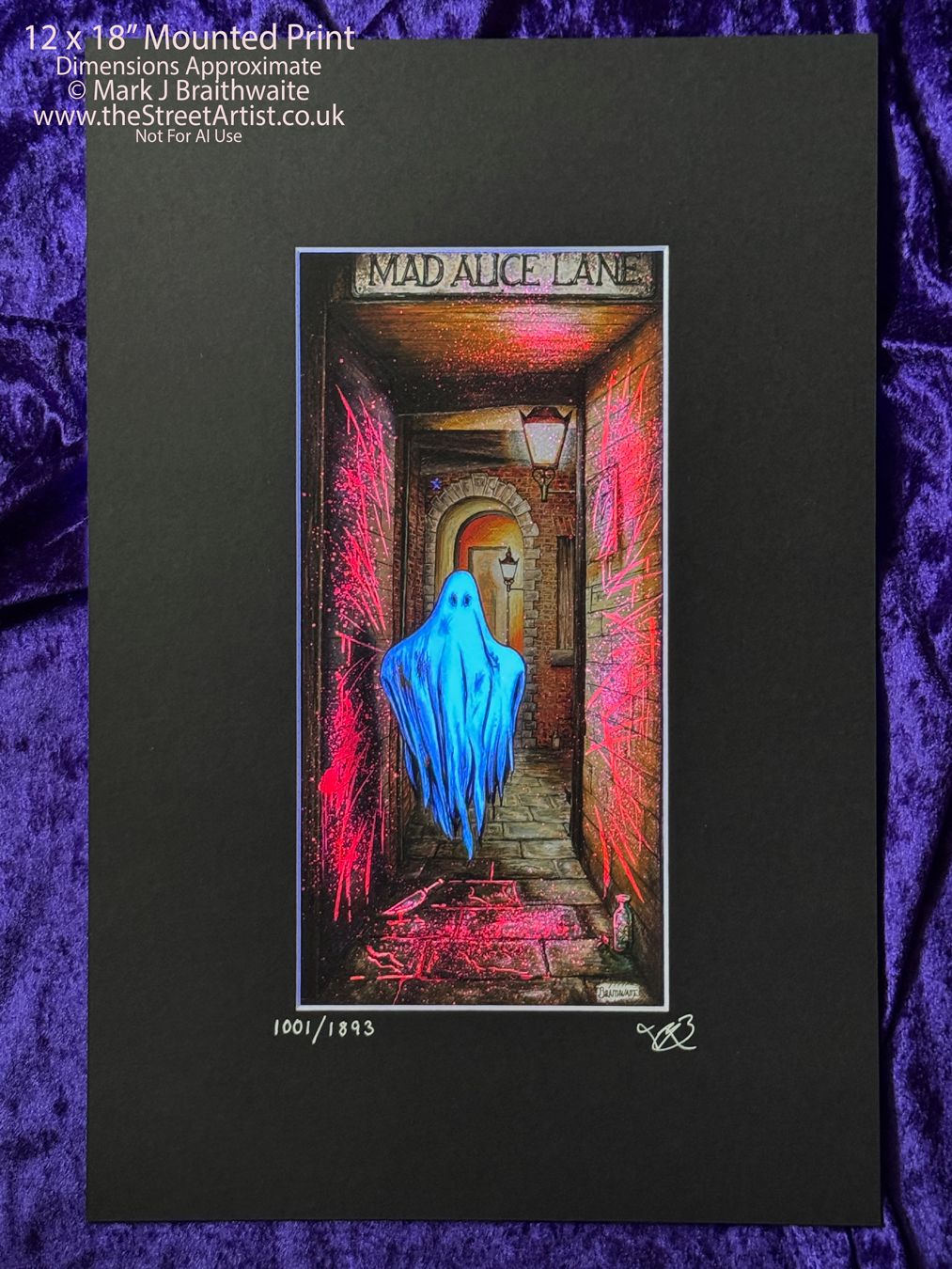 BTS3LEE: Beneath the Sheets, LIMITED EDITION The Concerning Matter of Alice. Large Size, Limited Enchanted Edition, with Hand Painted Ghosts and blood splatter that Glow Under UV Black Light