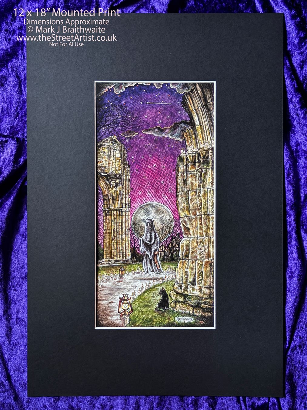 BTS13EE: Beneath the Sheets, The Black Abbot. Large Size, Enchanted Edition, with Hand Painted Ghost that Glow Under UV Black Light