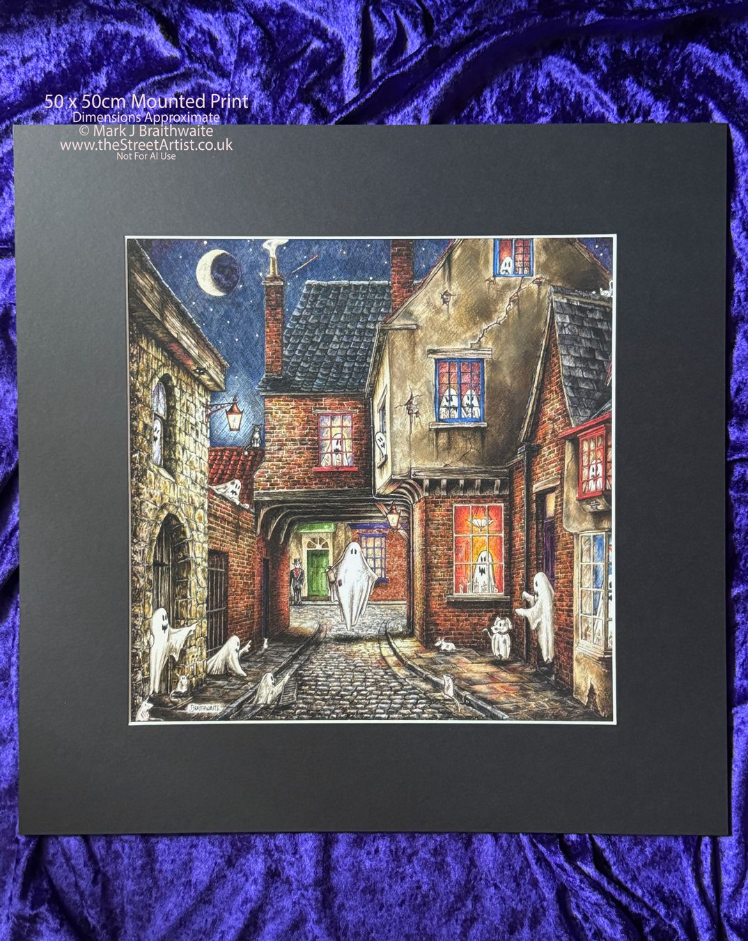 BTS14EE: Beneath the Sheets, The Screaming Orphans of Bedern. Colour Print Large Size, Enchanted Edition +Hand  Painted Ghost that Glows Under UV Black Light