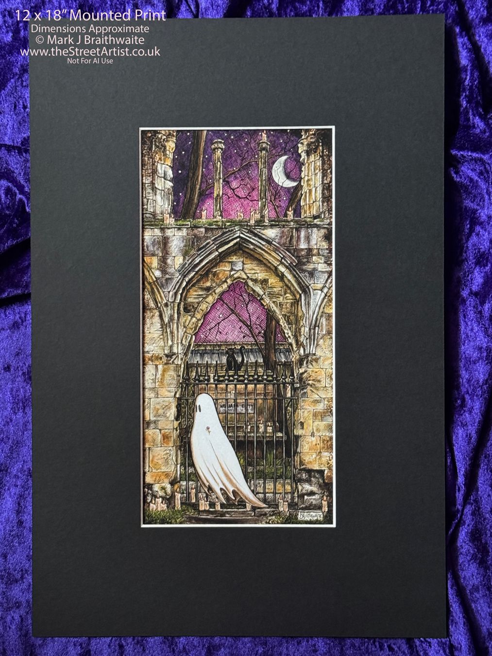 BTS7EE: Beneath the Sheets, Quiet as a Nun. Large Size, Enchanted Edition, with Hand Painted Ghost that Glow Under UV Black Light