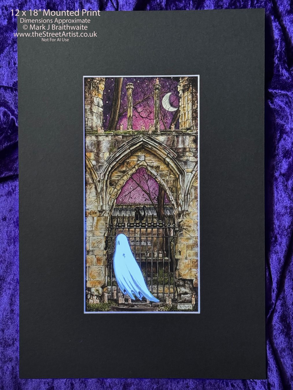 BTS7EE: Beneath the Sheets, Quiet as a Nun. Large Size, Enchanted Edition, with Hand Painted Ghost that Glow Under UV Black Light