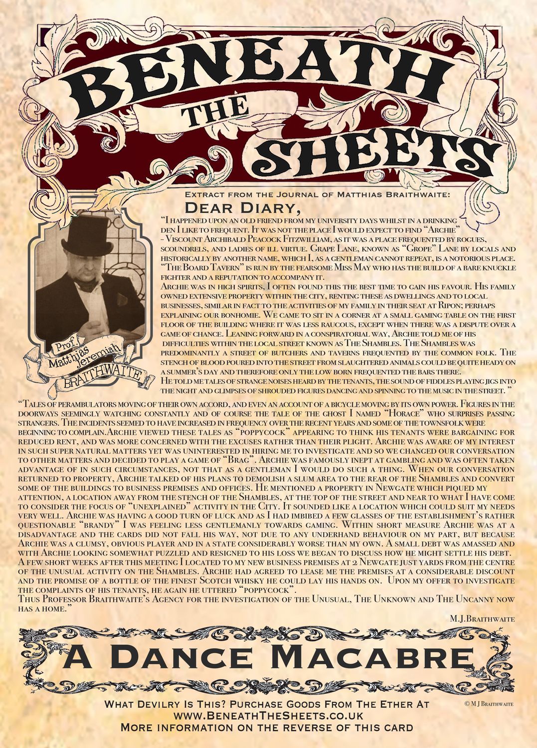 BTS15SC: Beneath the Sheets, A Detail from A Dance Macabre. Colour Print standard size