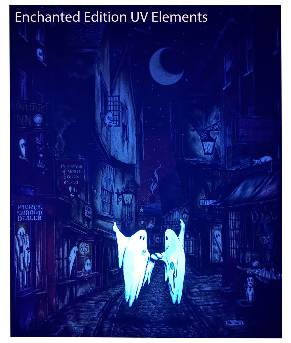 BTS15EE: Beneath the Sheets, A Dance Macabre. Colour Print Large Size, Enchanted Edition with Hand  Painted Dancing Ghosts that Glows Under UV Black Light