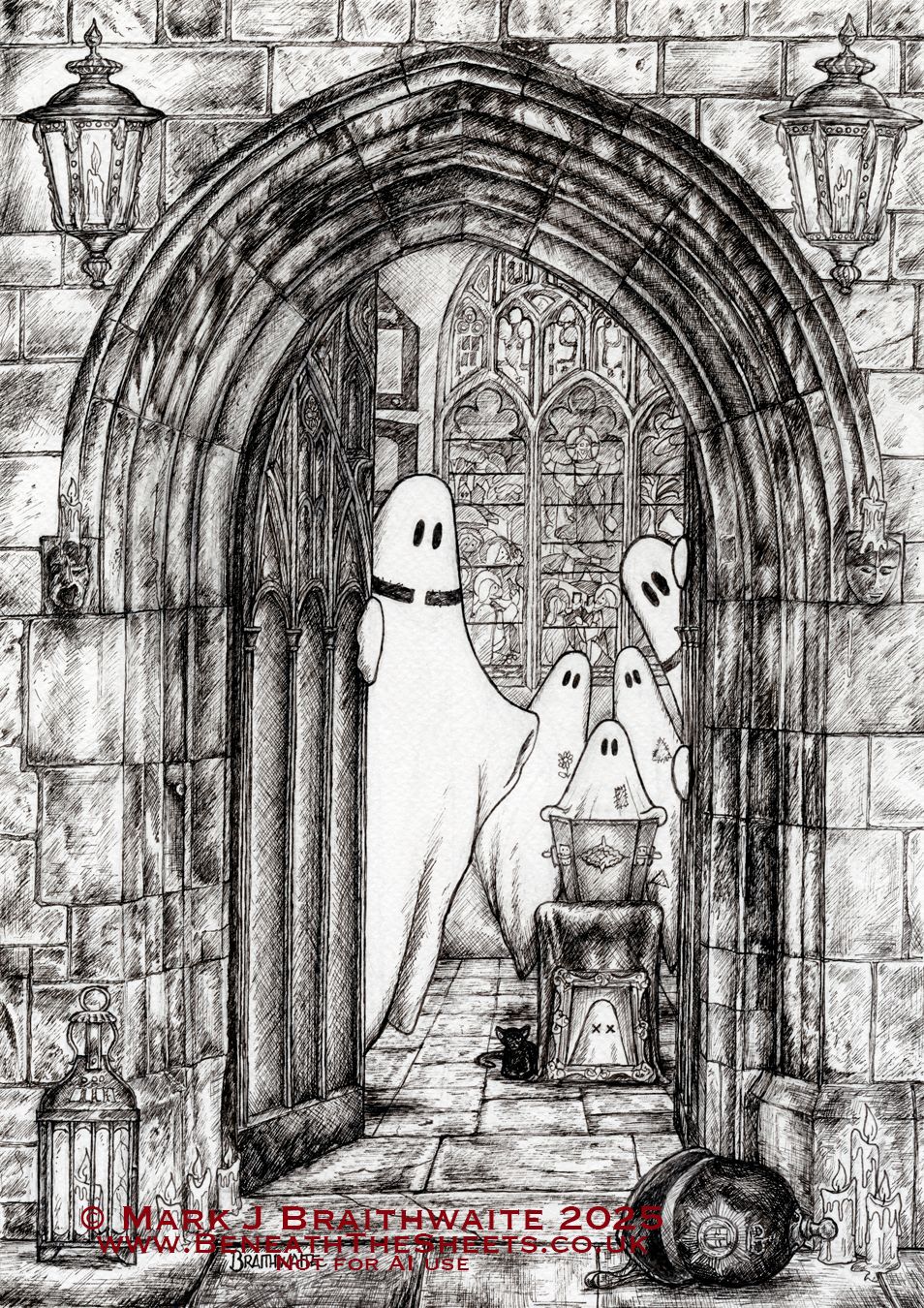 BTS16: Beneath the Sheets, The Midnight Funeral. Ink Line Art Print