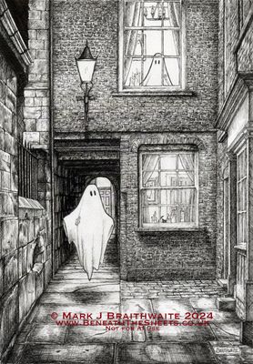 BTS4: Beneath the Sheets, The Moonlight Visitor. Ink Line Art Print