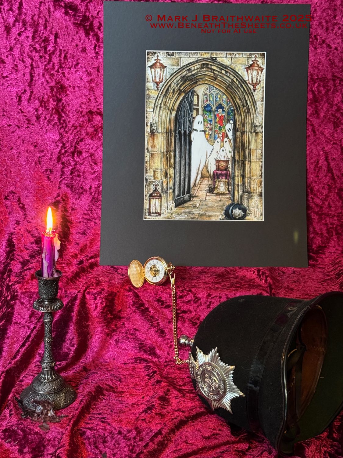 BTS16EE: Beneath the Sheets, The Midnight Funeral. Colour Print Large Size, Enchanted Edition, with Hand Painted Ghosts that Glow Under UV Black Light