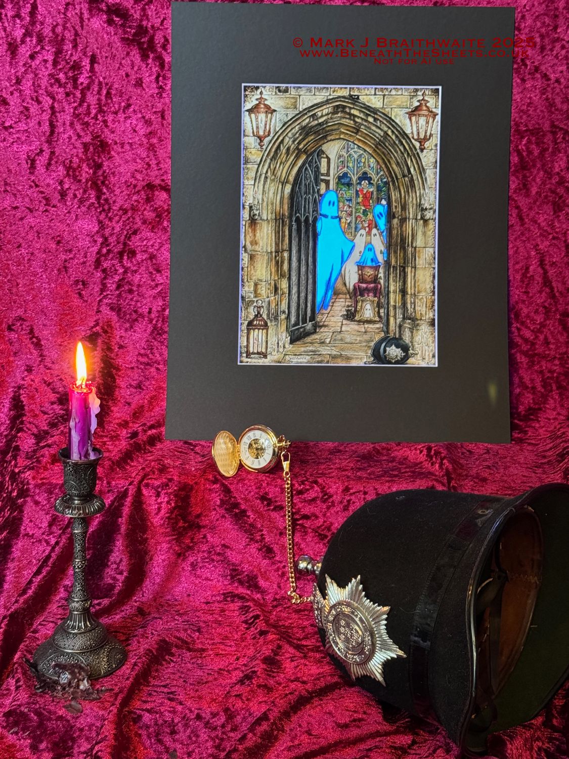 BTS16EE: Beneath the Sheets, The Midnight Funeral. Colour Print Large Size, Enchanted Edition, with Hand Painted Ghosts that Glow Under UV Black Light