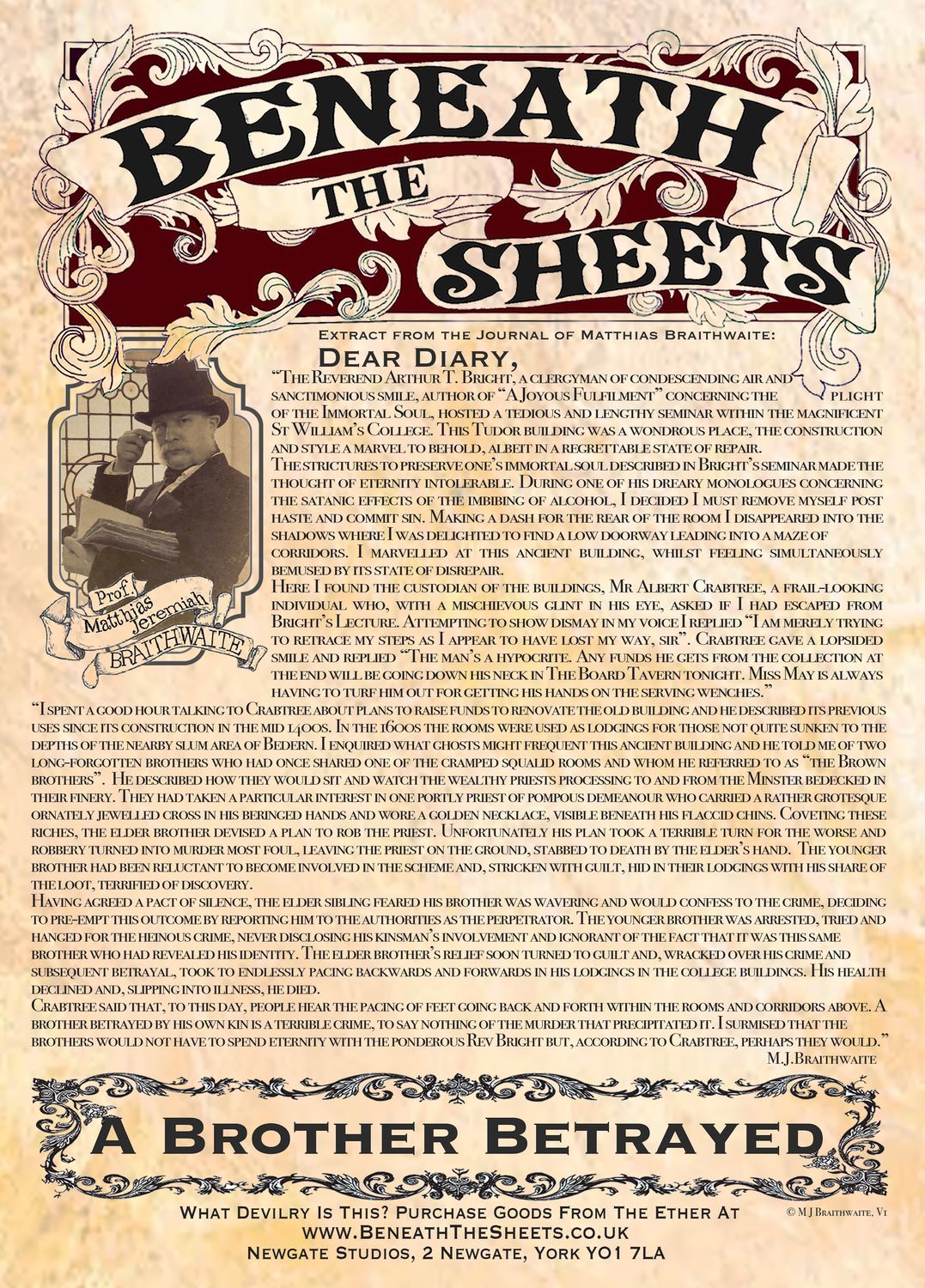 BTS18O: Beneath the Sheets, A Brother Betrayed. Original Artwork