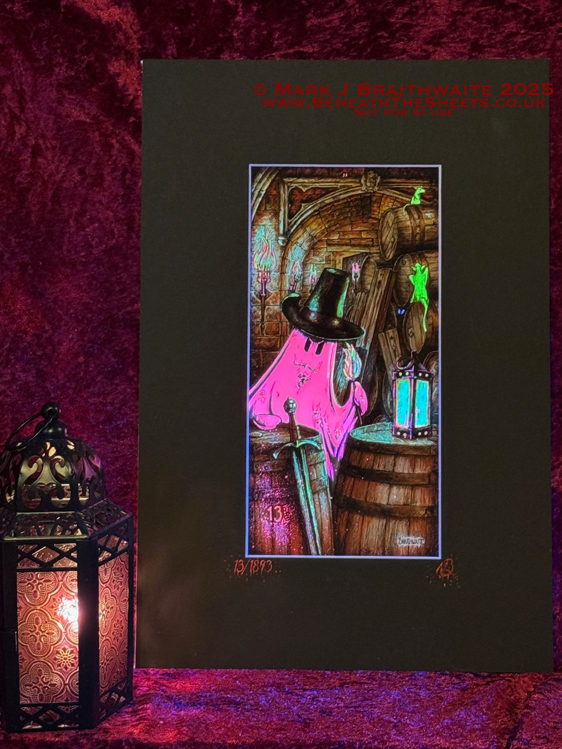Doomsday Number No 13: Unlucky for Some variation, from the  Limited Enchanted Edition, Hand Painted Number 13 and signature in dripping blood red!, Enchanted Limited Edition Number 13, Doomsday Edition: BTS17, Treason and Plot. Doomsday Number 13