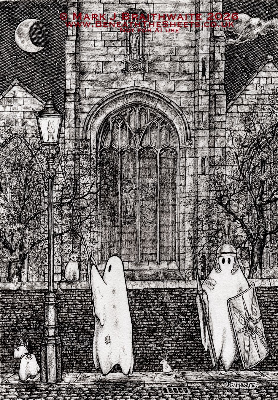 BTS23: Beneath the Sheets, The Legionary and the Lamplighter. Ink Line Art Print