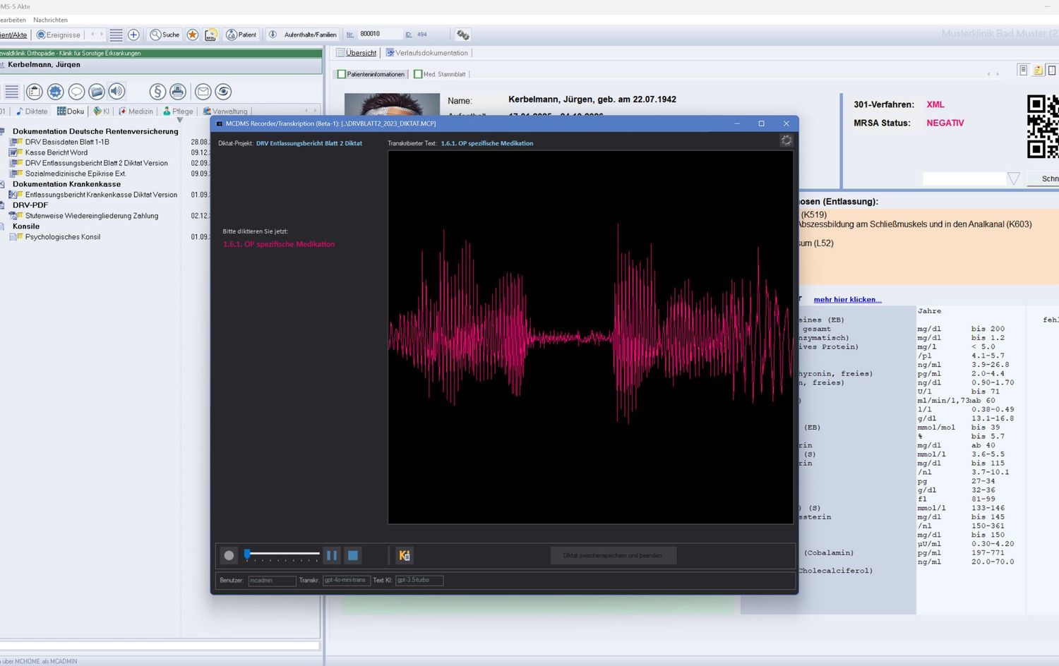 Update MCDMS Version 2025-09 - KI-Diktation und Transkription (Beta)