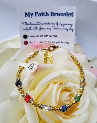 Gold Faith Bracelet with Cube Crystals.