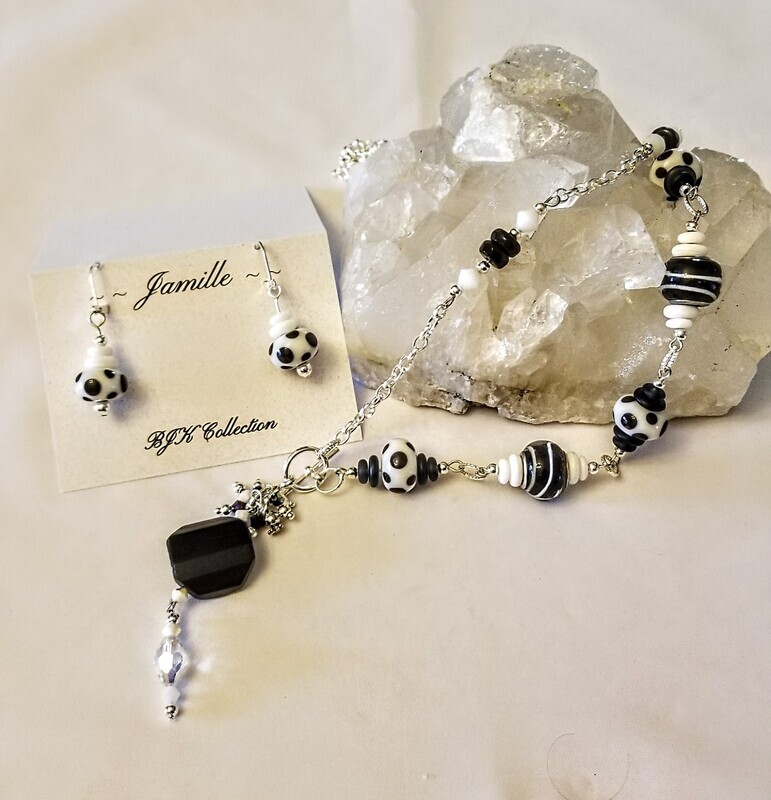 Lariat Style Necklace and Earring Set.