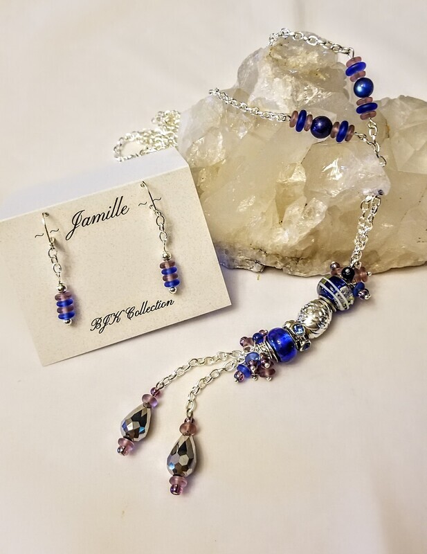 Lariat Style Necklace and Earring Set.