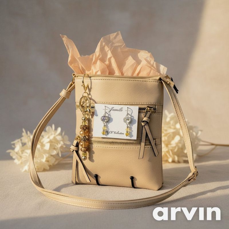 Cross Body Purses with Purse Jewelry/Keychain and Matching Earrings