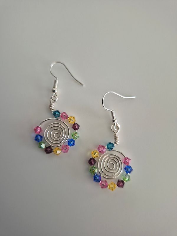Crystal Pinwheel Earrings