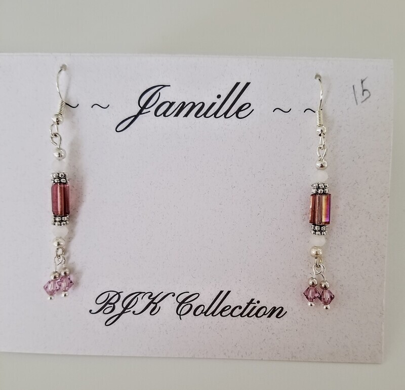 Dangle Style Glass and Swarovski Crystal Earrings