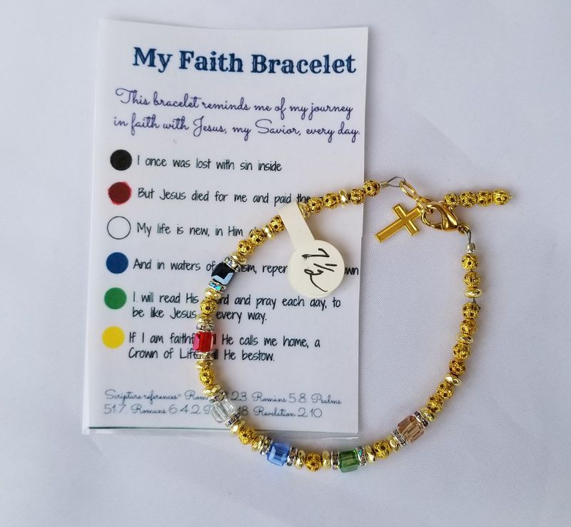 Gold Faith Bracelet with Cube Crystals