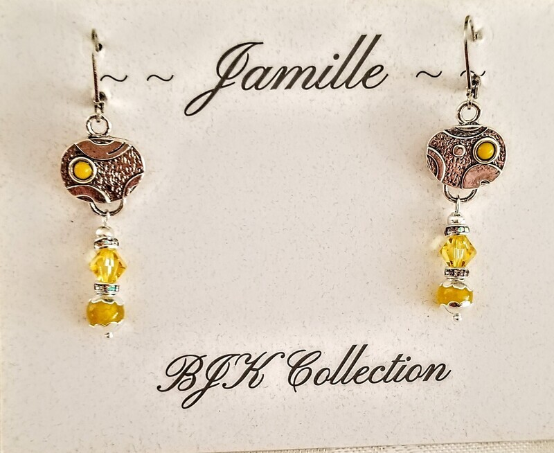Yellow Swarovski Crystal Gemstone Earrings