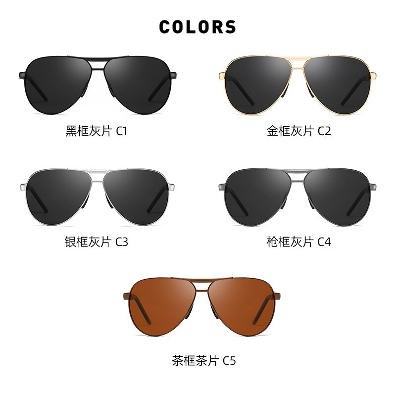 Outdoor Fishing Driving Mirror Metal Polarized Sunglasses Men&#39;s Anti-ultraviolet Classic Aviator Sunglasses