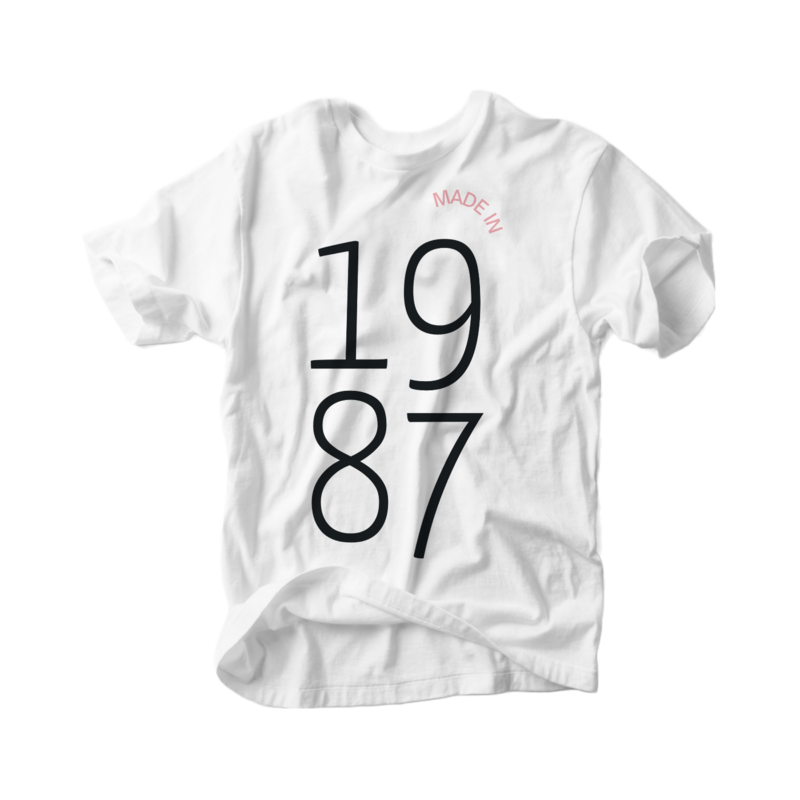 "Made in 1987" White Unisex Tshirt