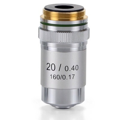 Achromatisch 20x/0,40 DIN objectief. Parafocaal 45 mm
