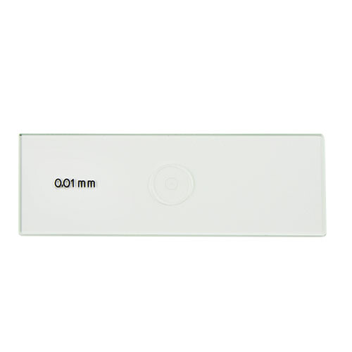 Objectglaasje met micrometer 76 x 26 mm, 1 mm verdeeld in 100 delen, 10 �m per verdeling