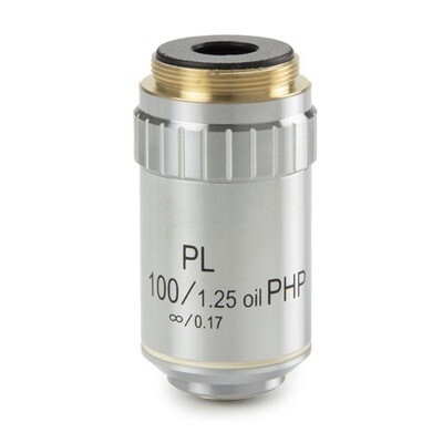 Plan fase PLPHi S100x/1,25 olie-immersie oneindig gecorrigeerd IOS objectief. Werkafstand 0,36 mm
