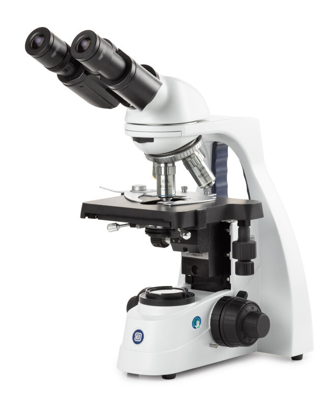 bScope BS.1152‑PLi/4N voor helderveld. Bioculair met HWF 10x/20 mm oculairs en Viervoudige revolver Plan IOS 4/10/S40/S100x