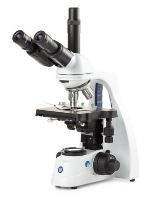 bScope BS.1153‑EPLi voor helderveld. Trioculair met HWF 10x/20 mm oculairs en Vijfvoudige revolver E-plan IOS 4/10/S40S100x