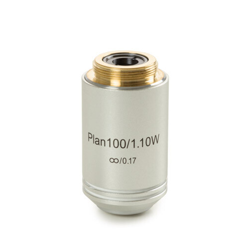 Plan PLi S100x/1.10 IOS water immersion objective. Working distance 0.14 mm. Cover glass 0.17 mm corrected