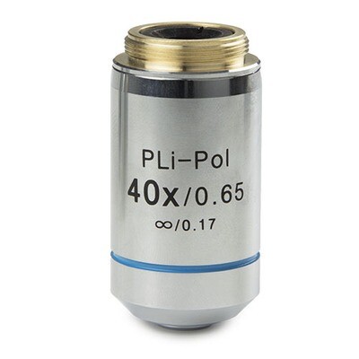 Plan spanningsvrije PLPOLi 40x/0,65 IOS objectief voor iScope doorvallende polarisatie, 0,17 mm dekglascorrectie. Werkafstand 0,54 mm