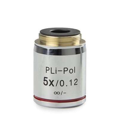 Plan spanningsvrije PLPOLi 5x/0,12 IOS objectief voor iScope doorvallende polarisatie, geen dekglascorrectie. Werkafstand 15,5 mm