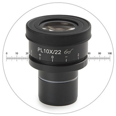 HWF 10x/22 oculair met 10mm/100 micrometerschaal