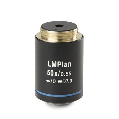 Oneindig gecorrigeerd plan semi apochromatisch PL-M 50x/0,55 IOS objectief. Werkafstand 7,9 mm
