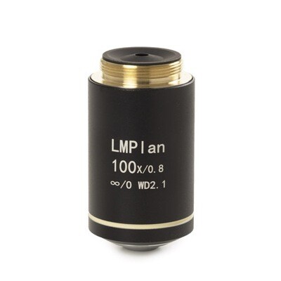 Oneindig gecorrigeerd plan semi apochromatisch PL-M 100x/0,80 IOS objectief. Werkafstand 2,1 mm