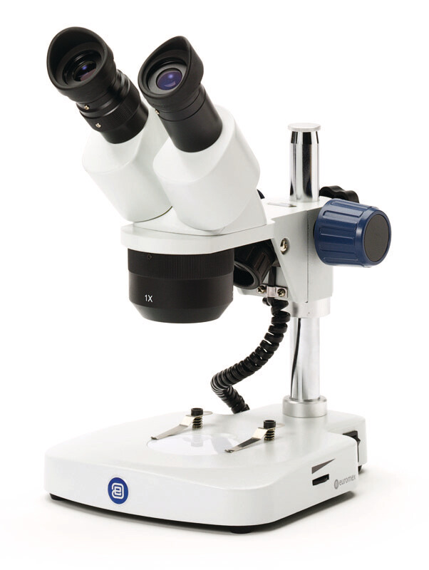 EduBlue ED.1402‑P Stereomicroscoop Bioculair met 2x/4x objectieven en Kolomstatief