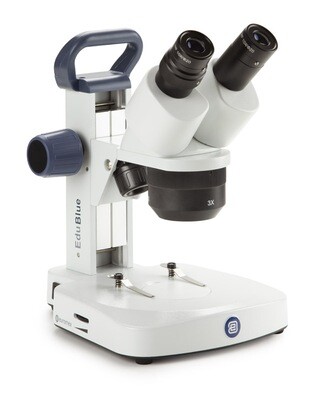 EduBlue ED.1502‑S Stereomicroscoop Bioculair met 1x/2x/3x objectieven en Tandheugelstatief