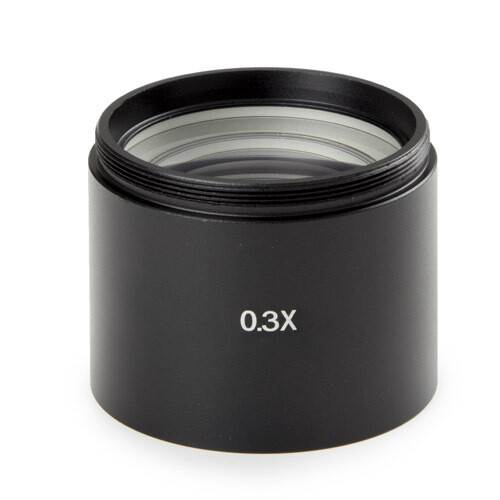 Extra 0,3x lens, voor zoommodellen. Werkafstand 287 mm. Enkel geschikt voor een- en tweearmig zwenkstatief en instelbaar zwenkarmstatief