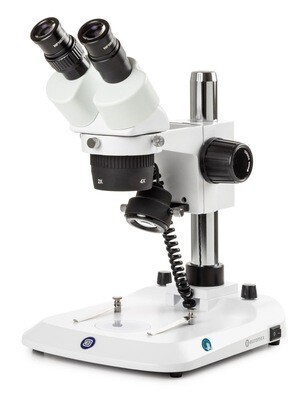 StereoBlue SB.1402‑P Stereomicroscoop Bioculair met  2x/4x objectieven en Kolomstatief met 3 W LED