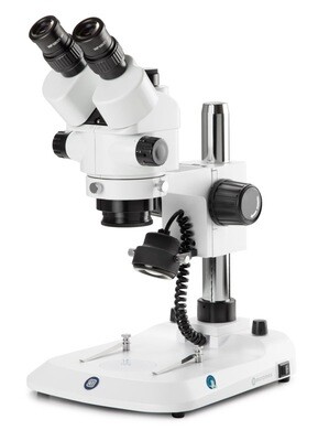 StereoBlue SB.1903‑P  Stereomicroscoop Trioculair met 0,7 - 4,5x zoom en Tandheugelstatief met 3 W LED
