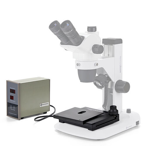 Verwarmingselementen met PID regelaar voor montage microscooptafel microscoop. Enkel te verkrijgen bij nieuwe microscopen en af fabriek