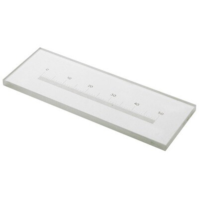 Objectglaasje met micrometer 76 x 26 mm, 50 mm verdeeld in 500 delen, 100 �m per verdeling
