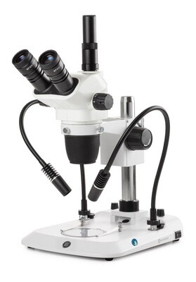 NexiusZoom NZ.1903‑PG Stereomicroscoop Trioculair met WF10x/22mm Oculair, Dubbele LED lichtarm en Kolomstatief