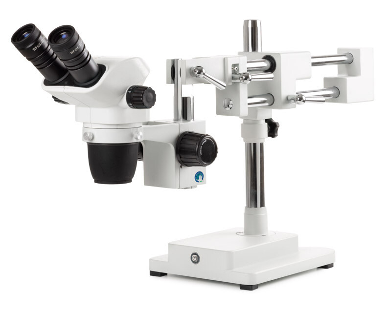 NexiusZoom NZ.1902‑B  Stereomicroscoop Bioculair met WF10x/22mm Oculair en Dubbelarmig zwenkarmstatief op zware grondplaat