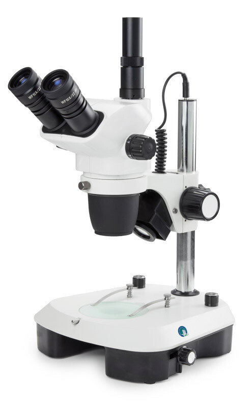 NexiusZoom NZ.1903-M Stereomicroscoop Trioculair met WF10x/22mm Oculair, Kolomstatief en Spiegel LED