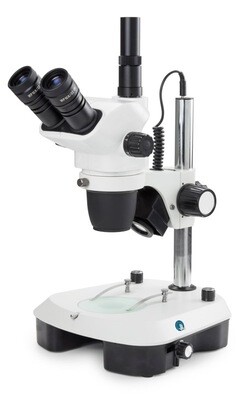 NexiusZoom NZ.1903-M Stereomicroscoop Trioculair met WF10x/22mm Oculair, Kolomstatief en Spiegel LED