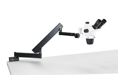 NexiusZoom NZ.1903‑A  Stereomicroscoop Trioculair met WF10x/22mm Oculair en Instelbaar zwenkarmstatief op tafelklem