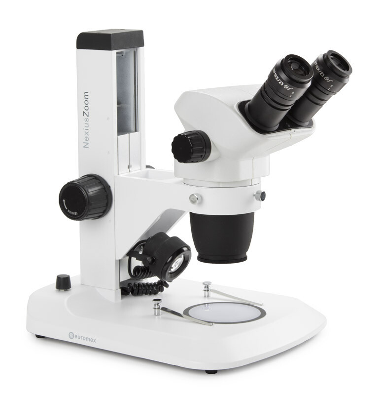 NexiusZoom NZ.1702‑S Stereomicroscoop Bioculair met WF10x/23mm Oculair en Tandheugelstatief