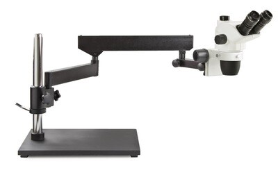 NexiusZoom NZ.1703‑AP Stereomicroscoop Trioculair met WF10x/23mm Oculair en Instelbaar zwenkarmstatief op zware grondplaat